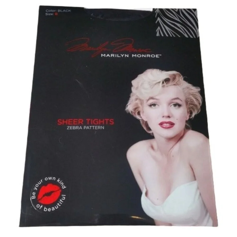 Marilyn Monroe Sheer Tights Zebra Pattern Size B